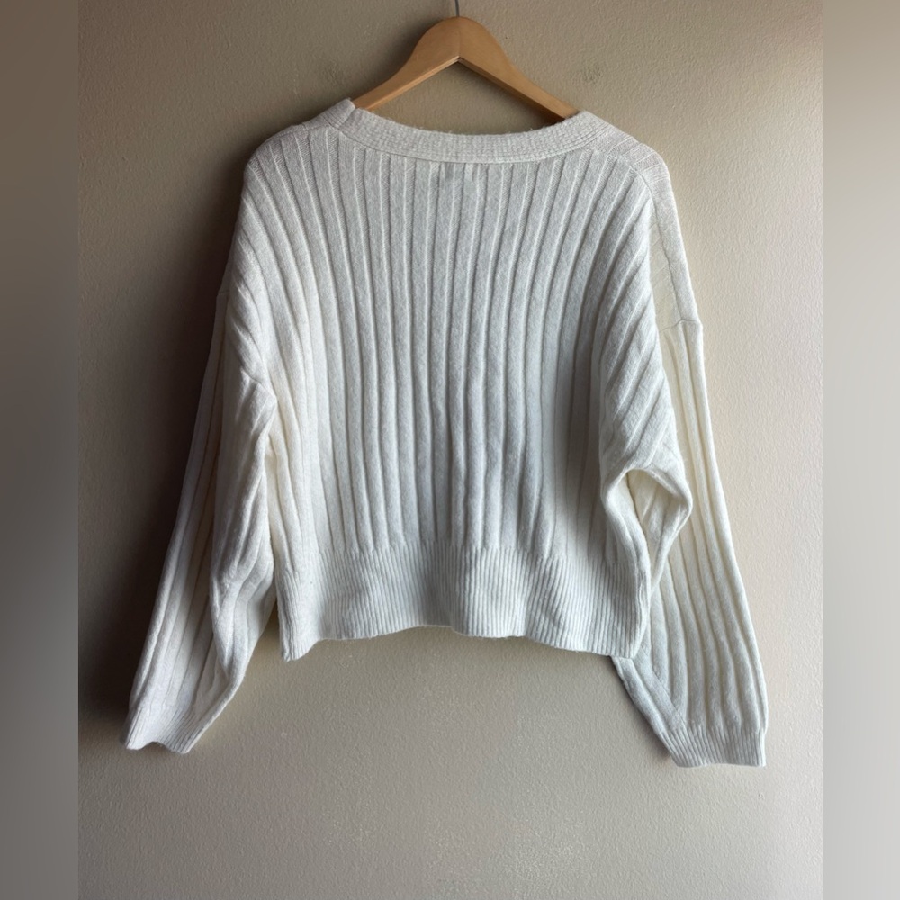 A New Day Women White Sweater Cardigan V Neck Size Small - Picture 6 of 10